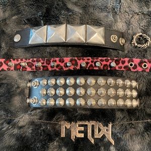 PUNK ROCK STARTER KIT: STUDDED BRACELETS & NECKLACES + CHAIN RING